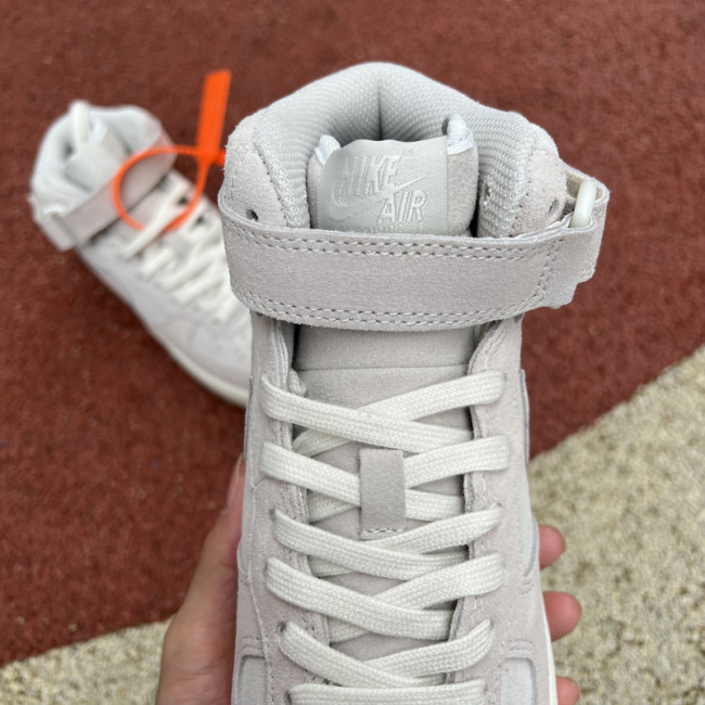 Off-White x Air Force 1 Mid Light Grey White Gum