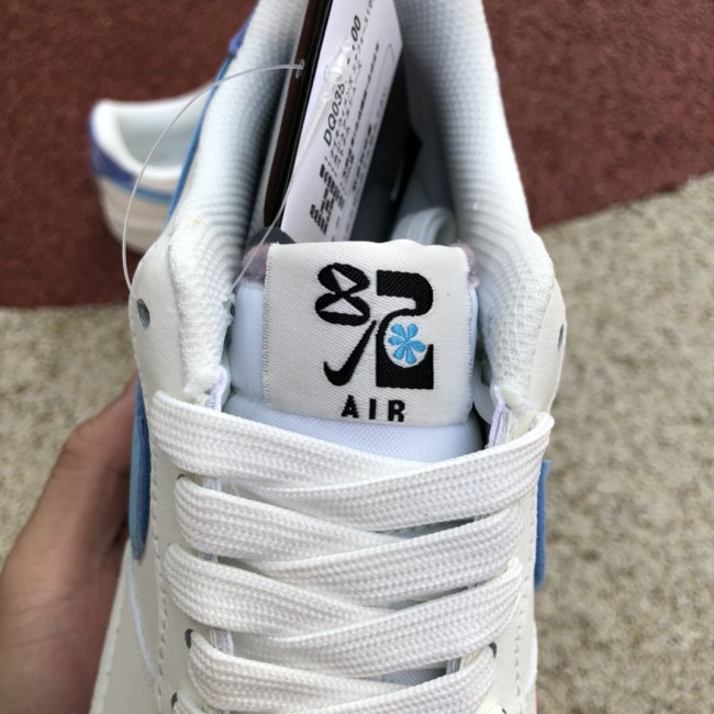 Nike Air Force 1 Low 82 Double Swoosh White Medium Blue (GS)