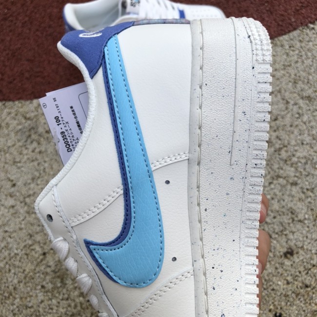 Nike Air Force 1 Low 82 Double Swoosh White Medium Blue (GS)