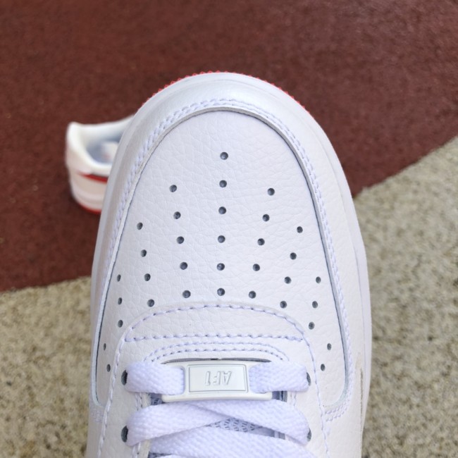 Nike Air Force 1 White Habanero Red Mini Swoosh (GS)