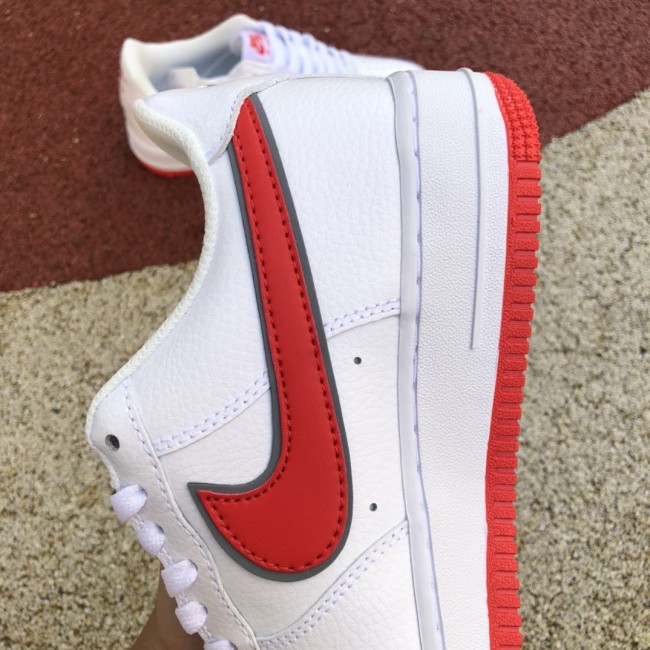 Nike Air Force 1 White Habanero Red Mini Swoosh (GS)
