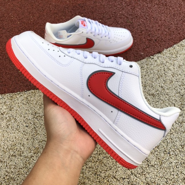 Nike Air Force 1 White Habanero Red Mini Swoosh (GS)