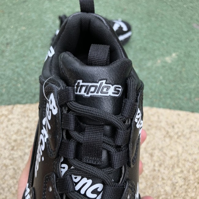 Balenciaga Triple S Allover Logo Black