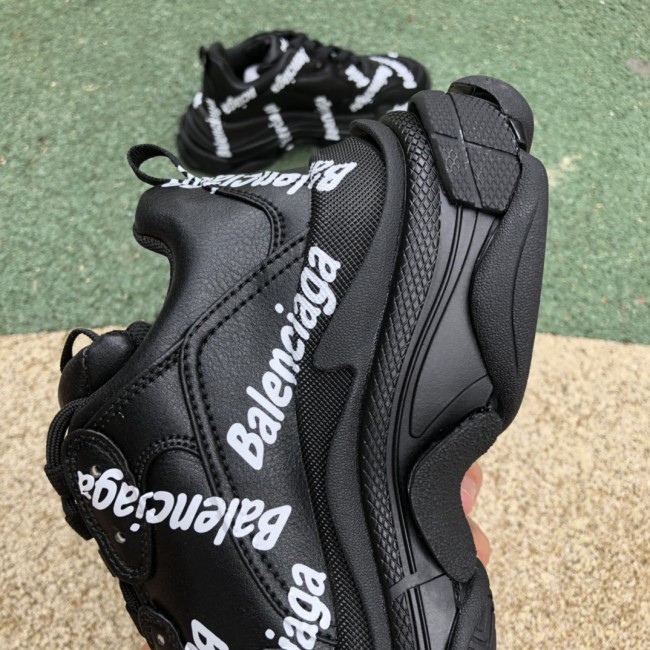 Balenciaga Triple S Allover Logo Black