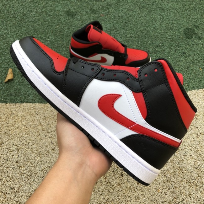 Air Jordan 1 Mid White Black Red (2022)