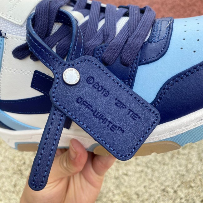 OFF-WHITE Out Of Office OOO Low Tops Dark Blue White