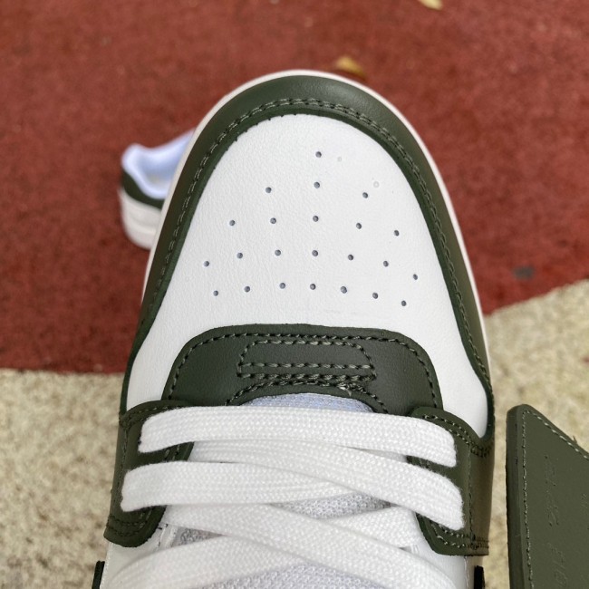 OFF-WHITE Out Of Office OOO Low Tops White Army Green