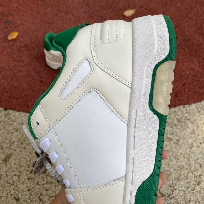 OFF-WHITE Out Of Office OOO Low Tops White Green