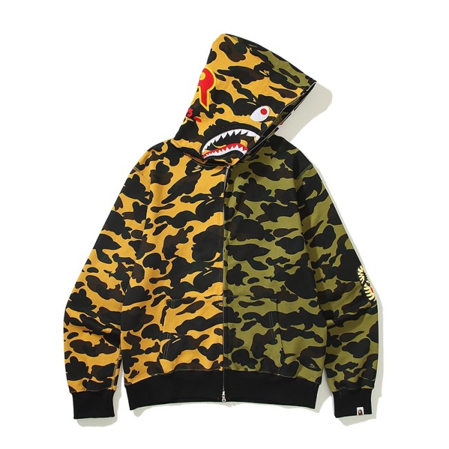 A Bathing Ape Hoodie Dark Yellow && Green