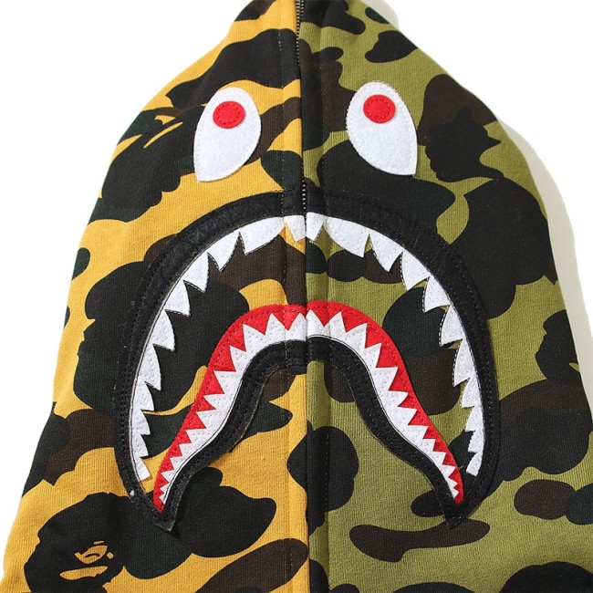 A Bathing Ape Hoodie Dark Yellow && Green