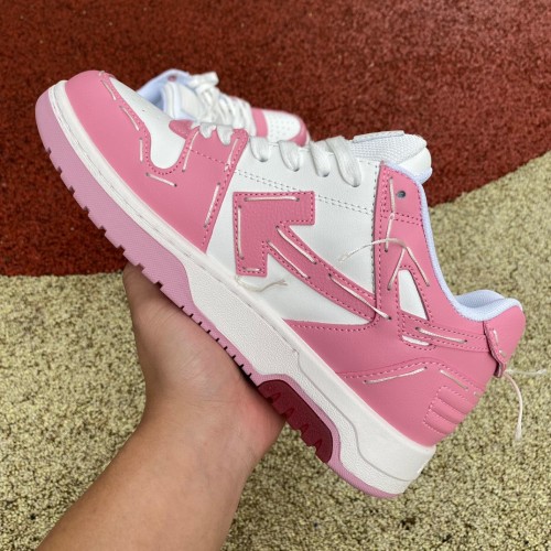 OFF-WHITE Out Of Office OOO Low Tops Pink && White