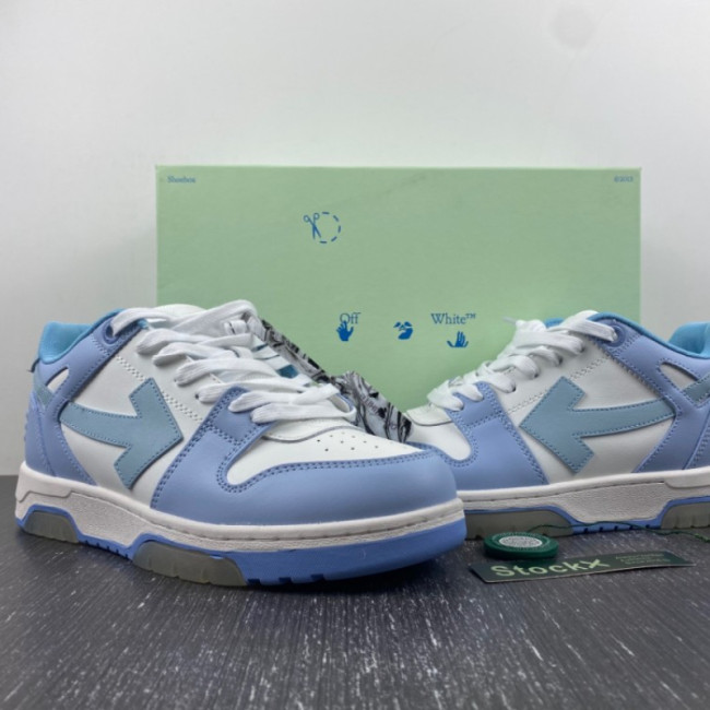 OFF-WHITE Out Of Office OOO Low Tops White Light Blue