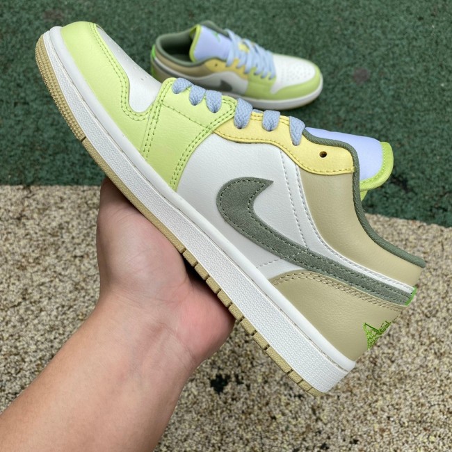 Air Jordan 1 Low Sail White Oil Green