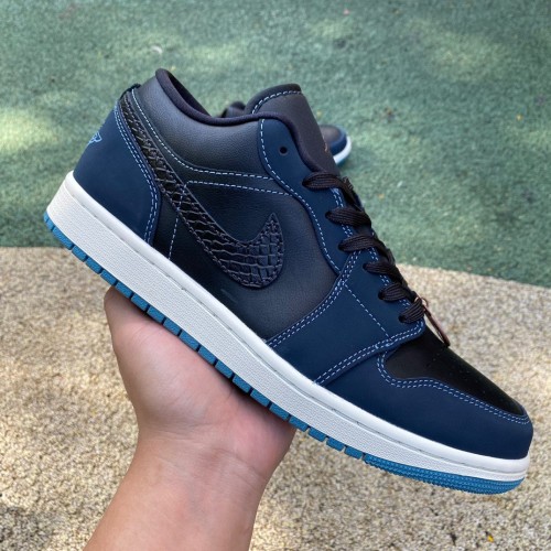 Air Jordan 1 Low SE Black Dark Obsidian Snakeskin