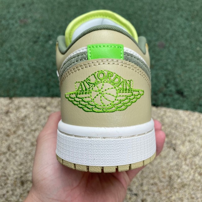 Air Jordan 1 Low Sail White Oil Green