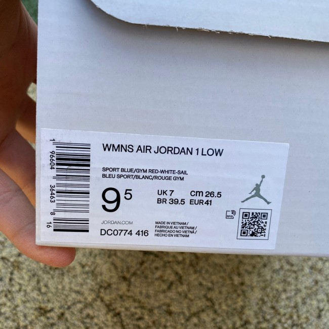 Air Jordan 1 Low Sport Blue Gym Red 