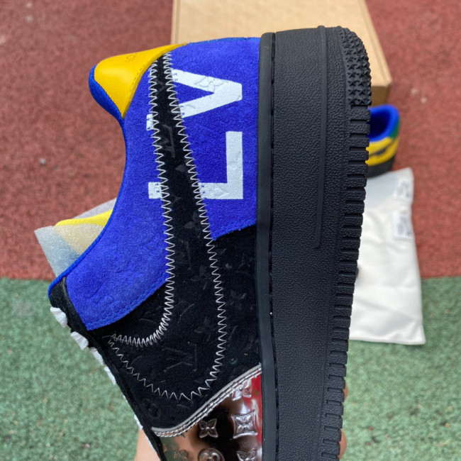 Louis Vuitton Nike Air Force 1 Low By Virgil Abloh Black Metallic Silver