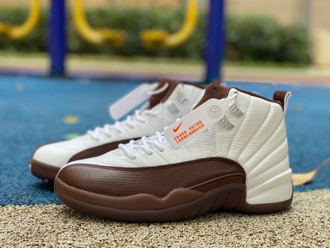 SoleFly x Air Jordan 12  White/Baroque Brown