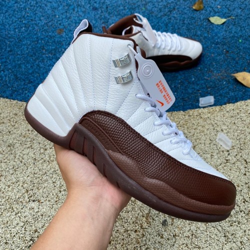 SoleFly x Air Jordan 12  White/Baroque Brown