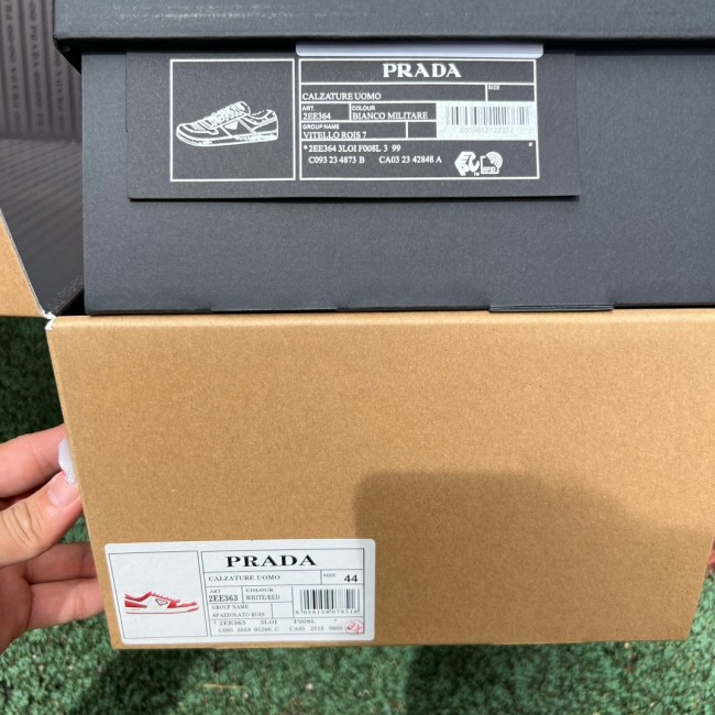 Prada Downtown Low Top Sneakers Leather Red