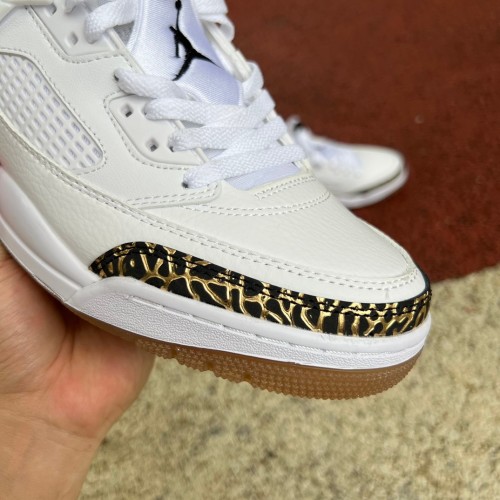 Jordan Spizike Low White Metallic Gold