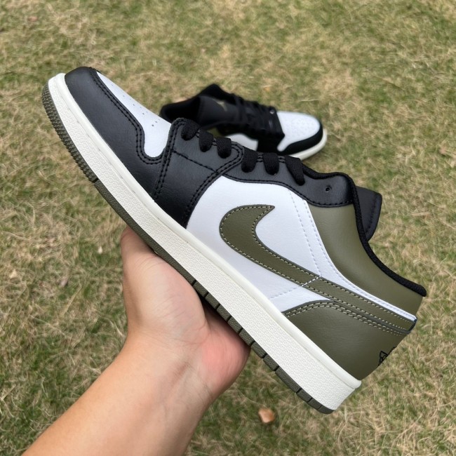Air Jordan 1 Low Black Toe Medium Olive