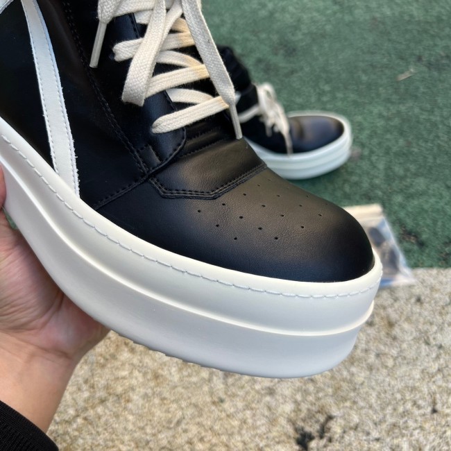 Rick Owens Hollywood Mega Bumper Geobasket High Black Milk