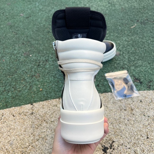 Rick Owens Hollywood Mega Bumper Geobasket High Black Milk