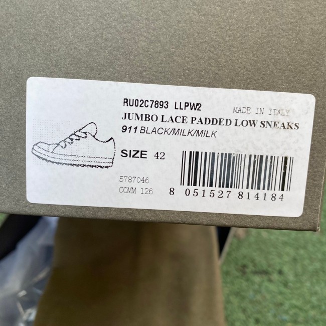 Rick Owens Porterville Jumbo Laced Padded Low Black Milk
