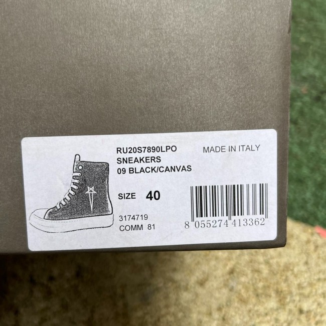 Rick Owens Hollywood DRKSHDW Double Bumper High Black Pearl