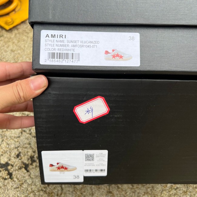 AMIRI Pacific Stars White Varsity Red