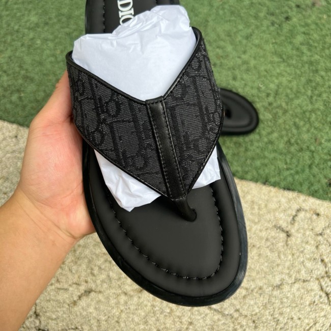 Dior Alias Thong Sandal Dior Oblique Black