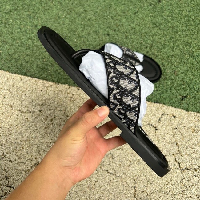 Dior Alias Thong Sandal Dior Oblique Beige Black