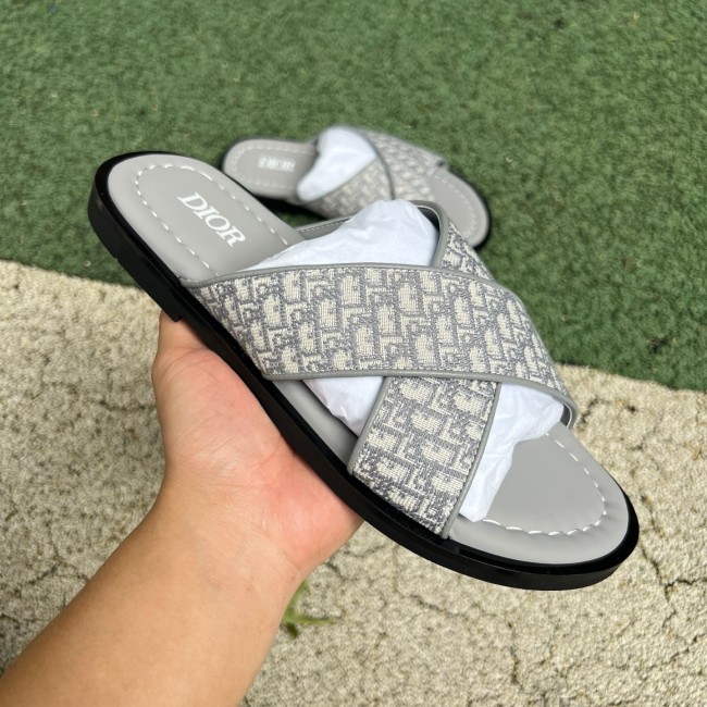 Dior Alias Sandals Oblique Beige Grey