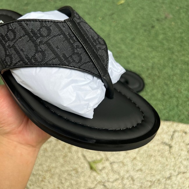 Dior Alias Thong Sandal Dior Oblique Black