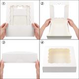 24pcs Pie Boxes 10x10x2.5in White Bakery Boxes Pastry Boxes with Window for Pies, Cookies and Muffins