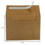 Gooline Kraft Brown A1 Invitation Envelopes, 100 Pack 3.5 X 5 Inches Quick Self Seal envelopes，for Wedding, Graduation, Baby Shower, Greeting Card