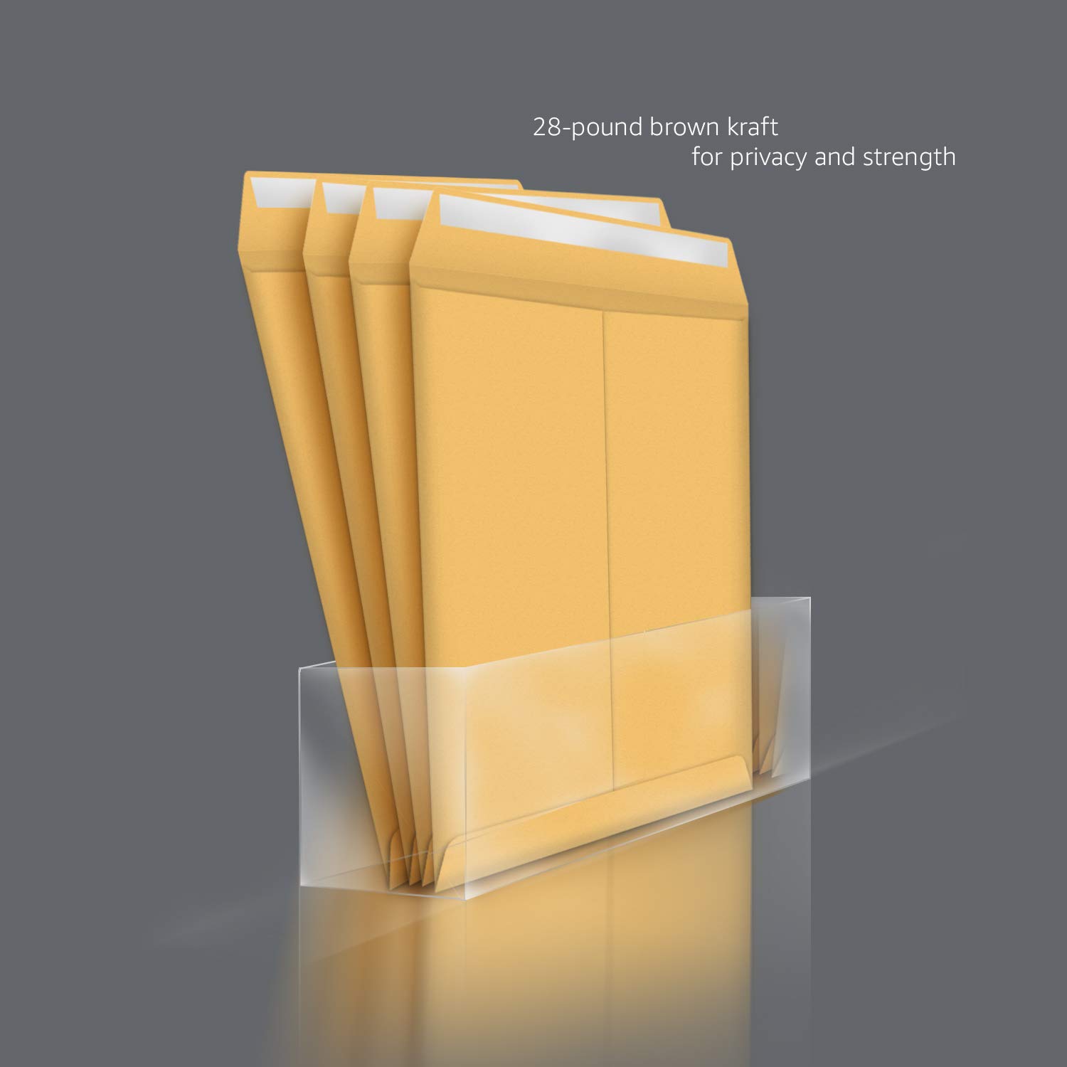 250-Pack Brown Kraft Peel & Seal 6 x 9 Inch Basics Catalog Envelopes 