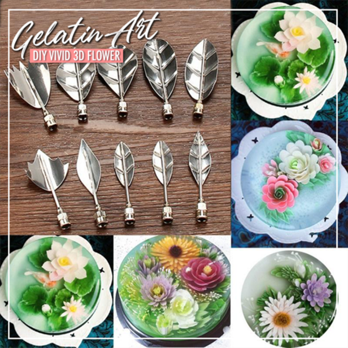 Us 3 76 3d Jelly Flower Cake Jello Gelatin Art Starter Kit Flowers Leaves Art Tools Cake Pudding Baking Nozzles Diy Cake Decorating Tool Www Yydropshipping Com