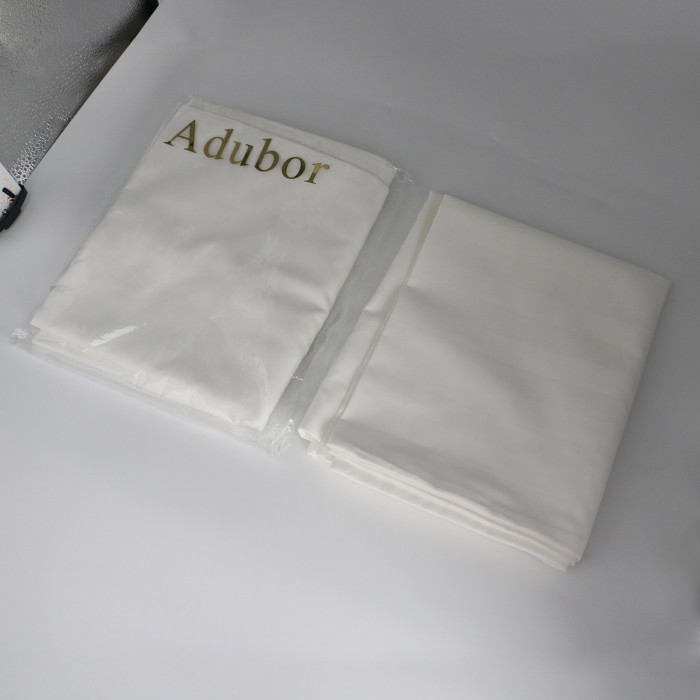 Adubor 100% Cotton Hypoallergenic Pillow Protector Case - Queen, White
