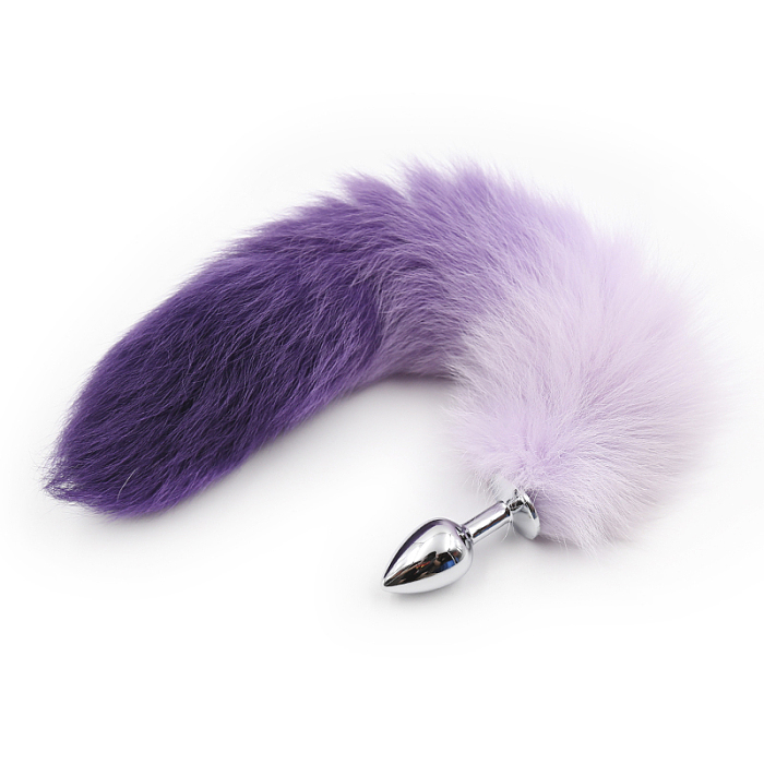 キツネテールアナルプラグ 紫色グラデーション狐尻尾