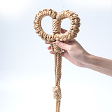 綿縄拘束シリーズ 首輪・手枷・バラ鞭 3点セット ベージュ