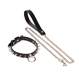 本革 首輪 スパイクスタッズ 人間用 拘束 チョーカー パンク ゴシック ブラック (Genuine Leather Collar Spike Studs Human Restraint Choker Punk Gothic Black)