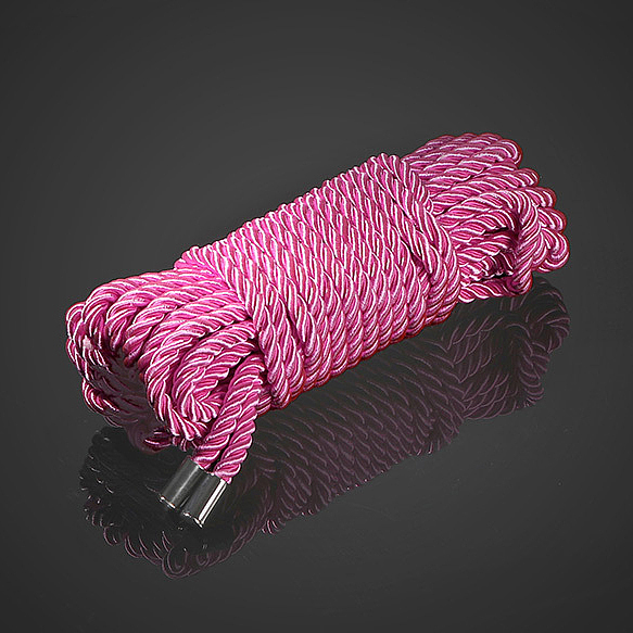 光沢感のあるナイロンボンデージロープ ピンク
