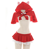 可愛い赤ずきんコスプレビキニーセット ケープ付き