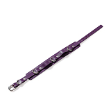 シンプルで魅惑的なパープルSM拘束首輪 リード付き