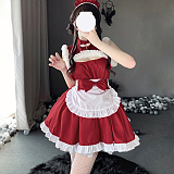 クリスマスカラーを纏めたサンタメイドコスプレ