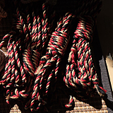 赤黒原がミックスされた多彩な緊縛専用高級麻縄6mm 8m/10m