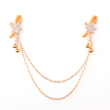 クリアクリスタルフラワーニップルクリップ チェーンタイプ