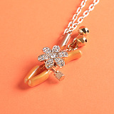 クリアクリスタルフラワーニップルクリップ チェーンタイプ